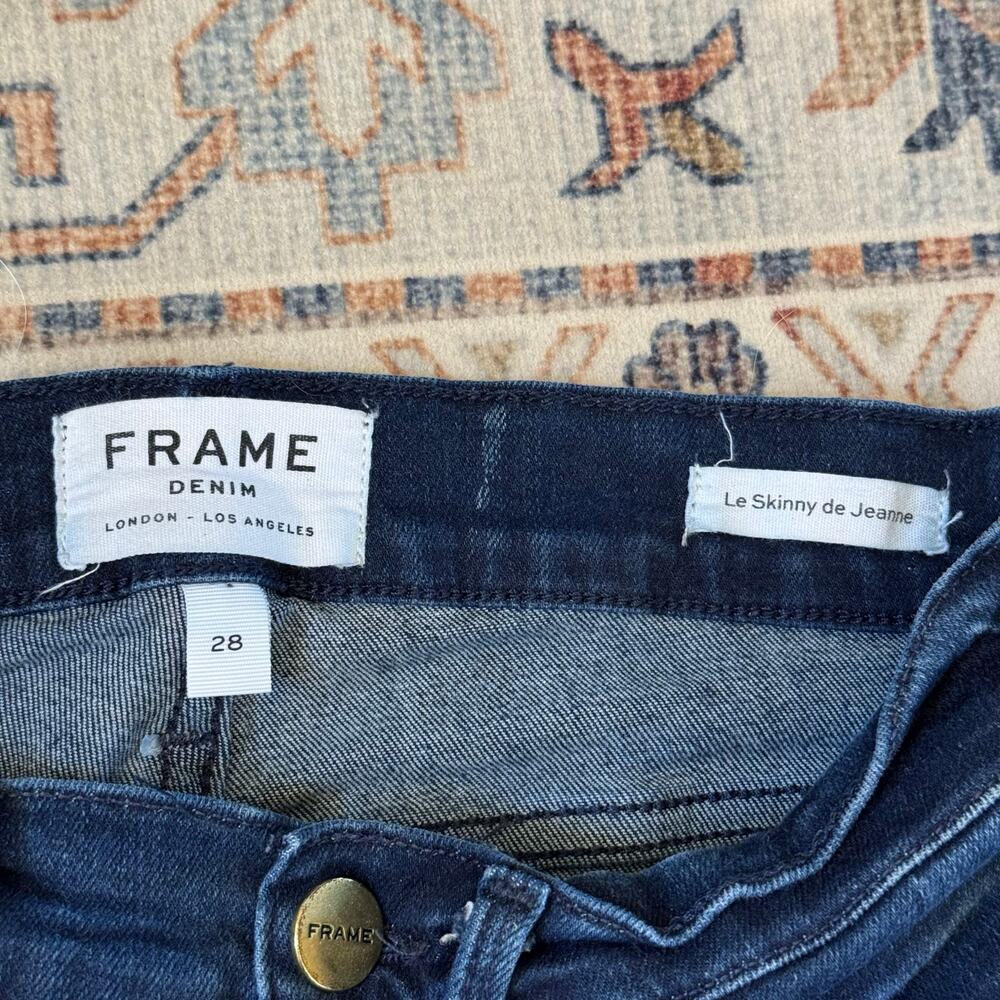 Frame Denim Le Skinny De Jeanne Dark Wash Blue Denim Jeans Women’s Size 28 - Picture 3 of 11
